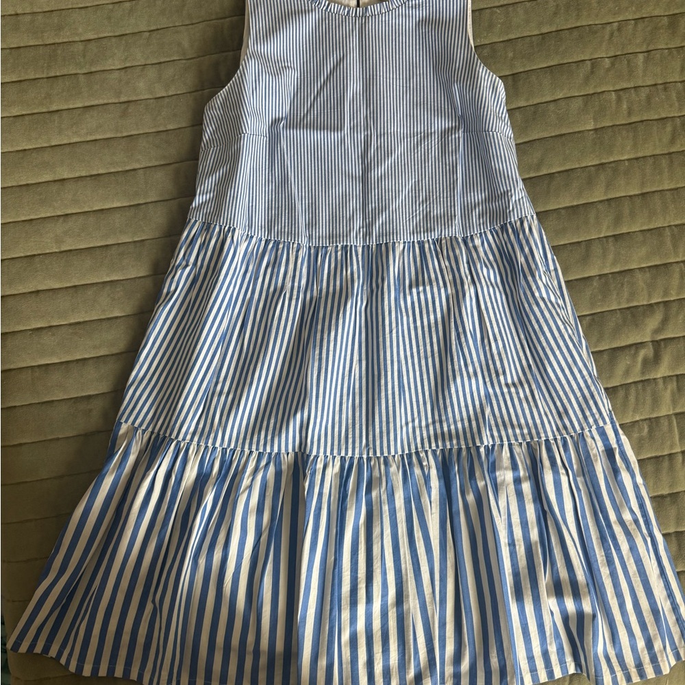 J. Crew Blue and White Striped Dress